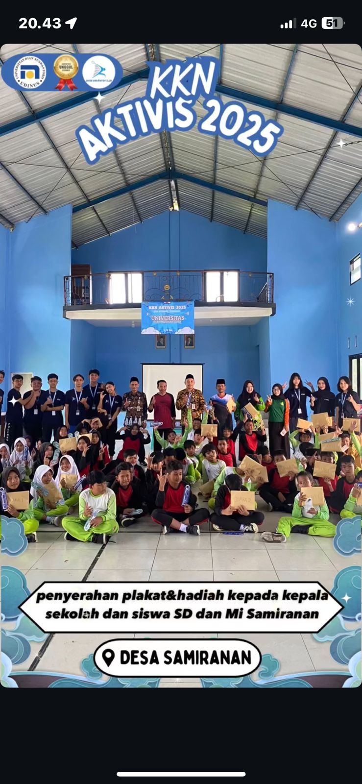 Foto bersama peserta sosialisasi dan jalan sehat SD & MI di Desa Samiranan